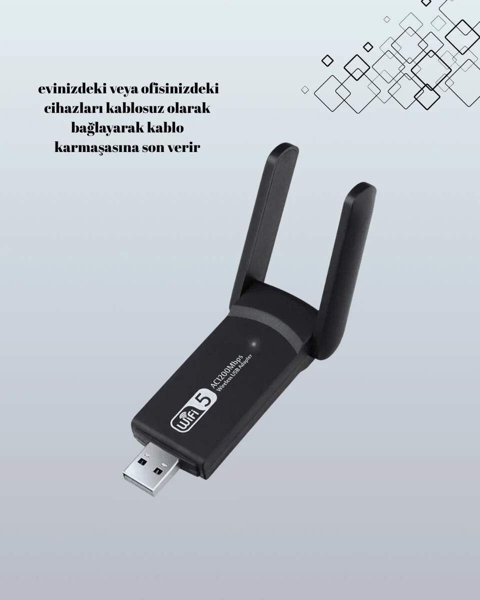 USB 3.0 Wireless Adaptör – 2.4GHz & 5GHz Destekli