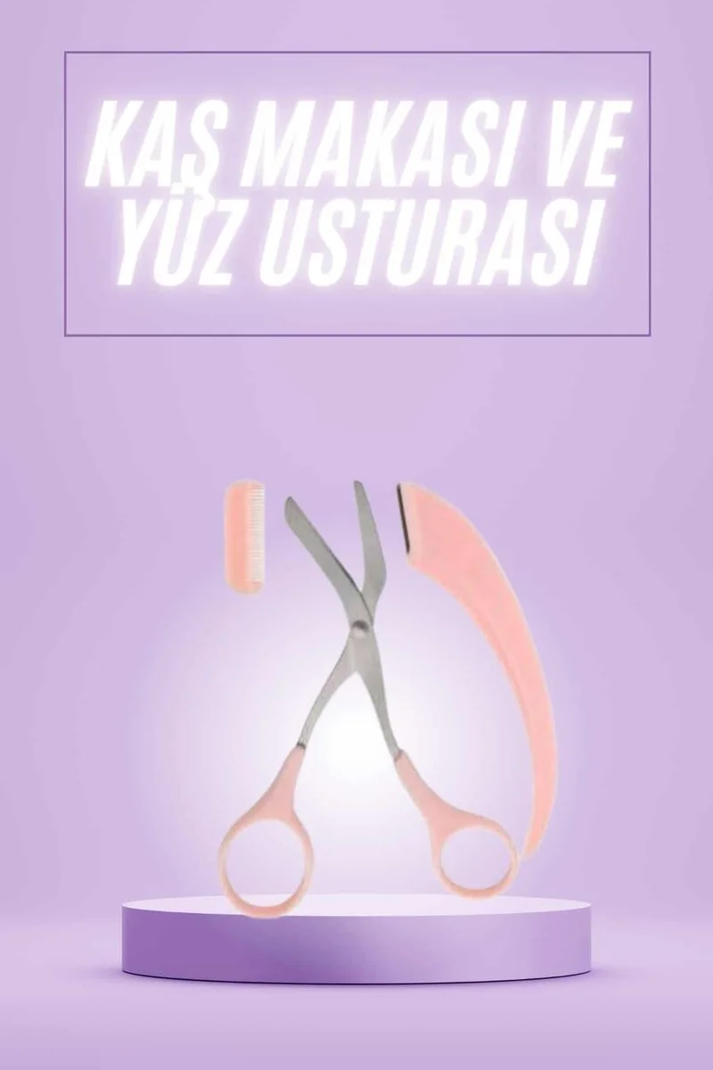 Taraklı Kaş Makası ve Ustura Seti Kaş Düzeltme Makası Kaş Bıyık Alma Aleti