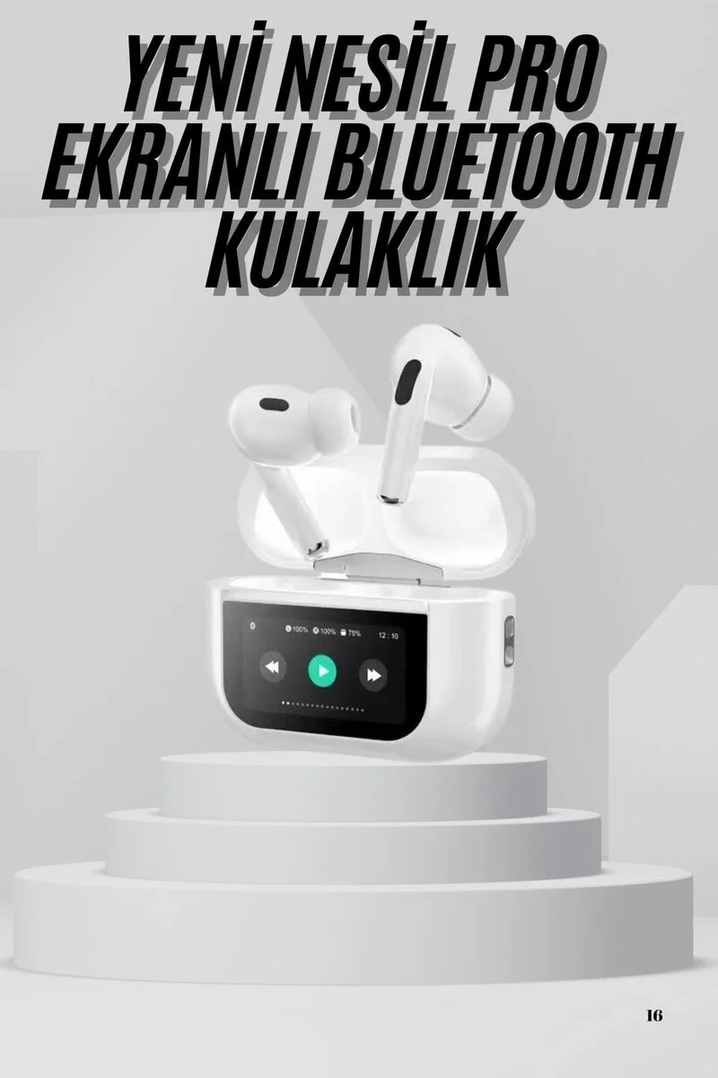 Dokunmatik Ekranlı Air Pro 2 ANC Kulaklık Kablosuz Çok Fonksiyonlu
