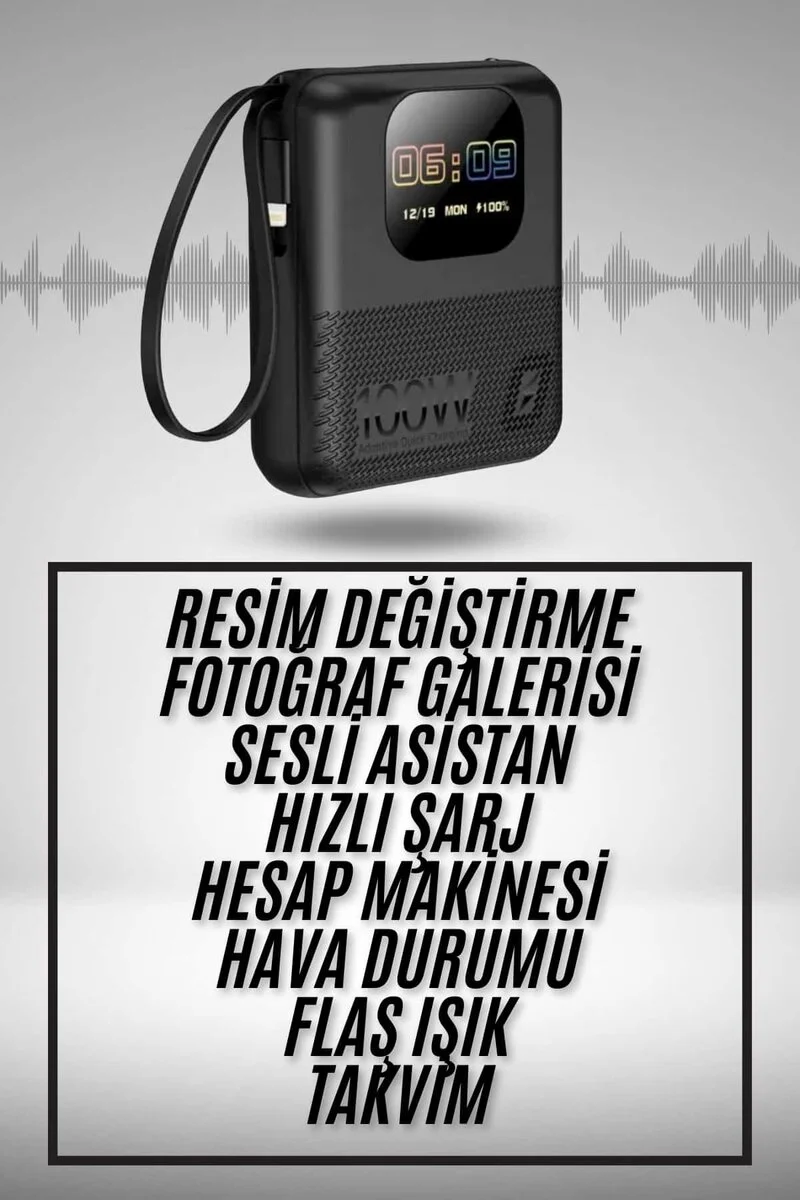 Akıllı Powerbank 10.000 MAH 4 Çıkışlı Taşınabilir Dijital Göstergeli