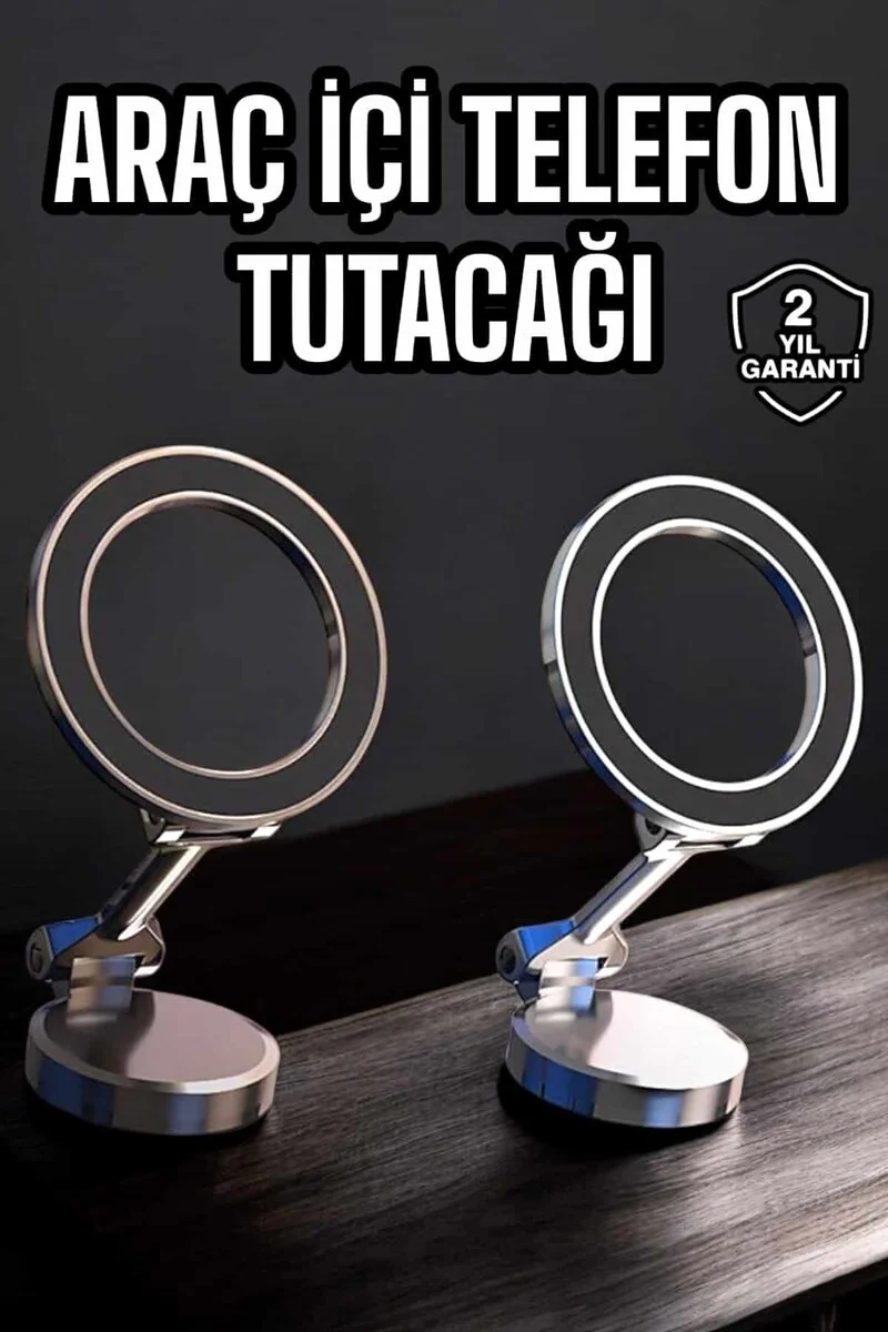 Telefon Tutucu Tüm Arabalara Uyumlu Araç İçi Katlanabilir Manyetik Tasarım