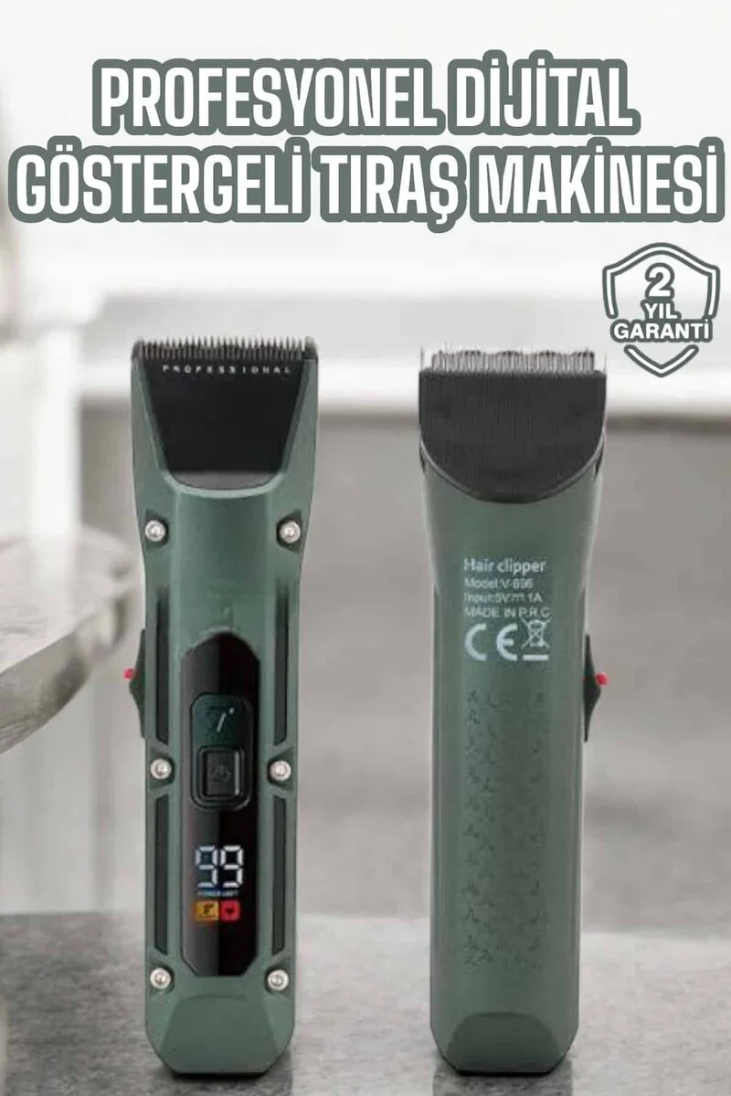 Tıraş Makinesi Dijital Göstergeli Turbo Motor Paslanmaz Çelik