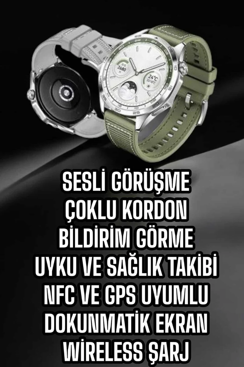 Akıllı Saat Sesli Görüşme Titreşimli Nabız Sensörlü Spor Modları