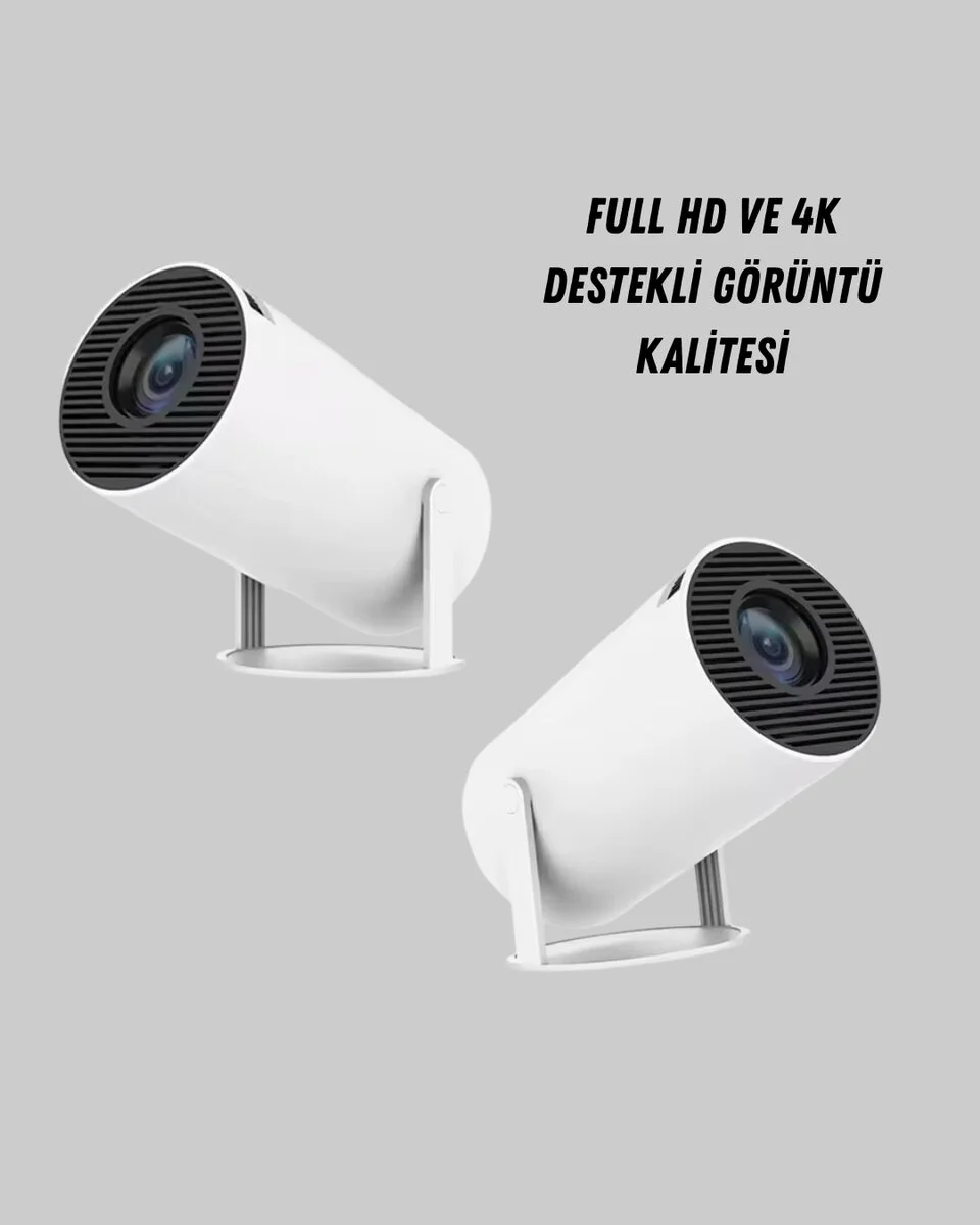 Full HD 4K Destekli Akıllı Projeksiyon – 130 inç Ekran Uzun Ömürlü Ampul ve Çoklu Giriş