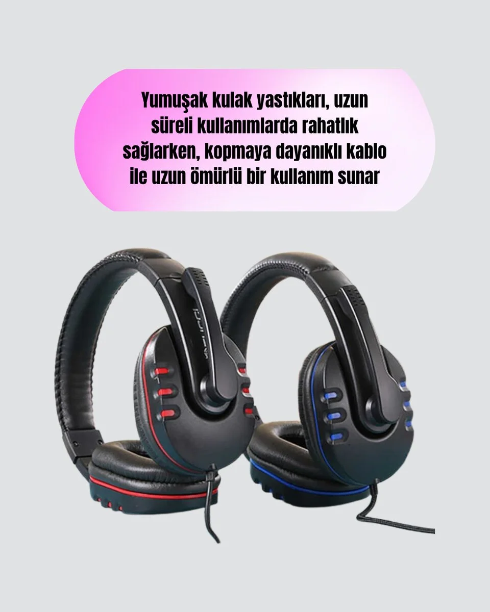 Stereo Oyun Kulaklığı – Güçlü Bas Mikrofonlu ve Konforlu Tasarım