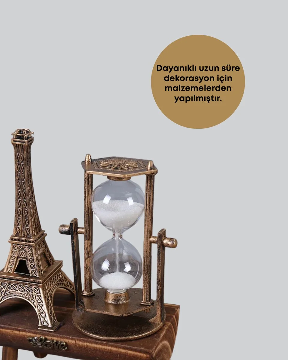 Ev Ofis ve Kafeler İçin Retro Ahşap Kum Saati Dekorasyonu