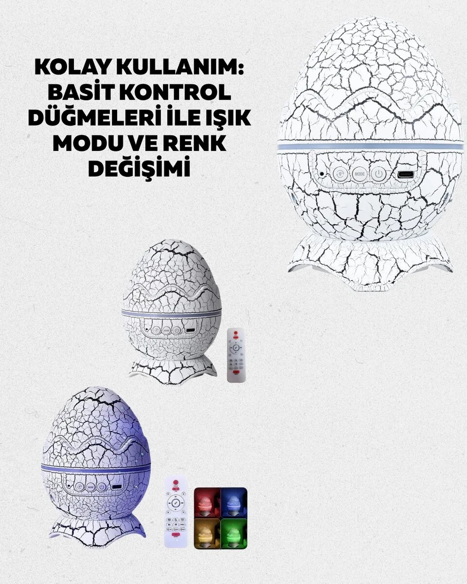 14 Renkli Nebula Yıldız Projektör + Müzik + Gürültü Cihazı + Zamanlayıcılı