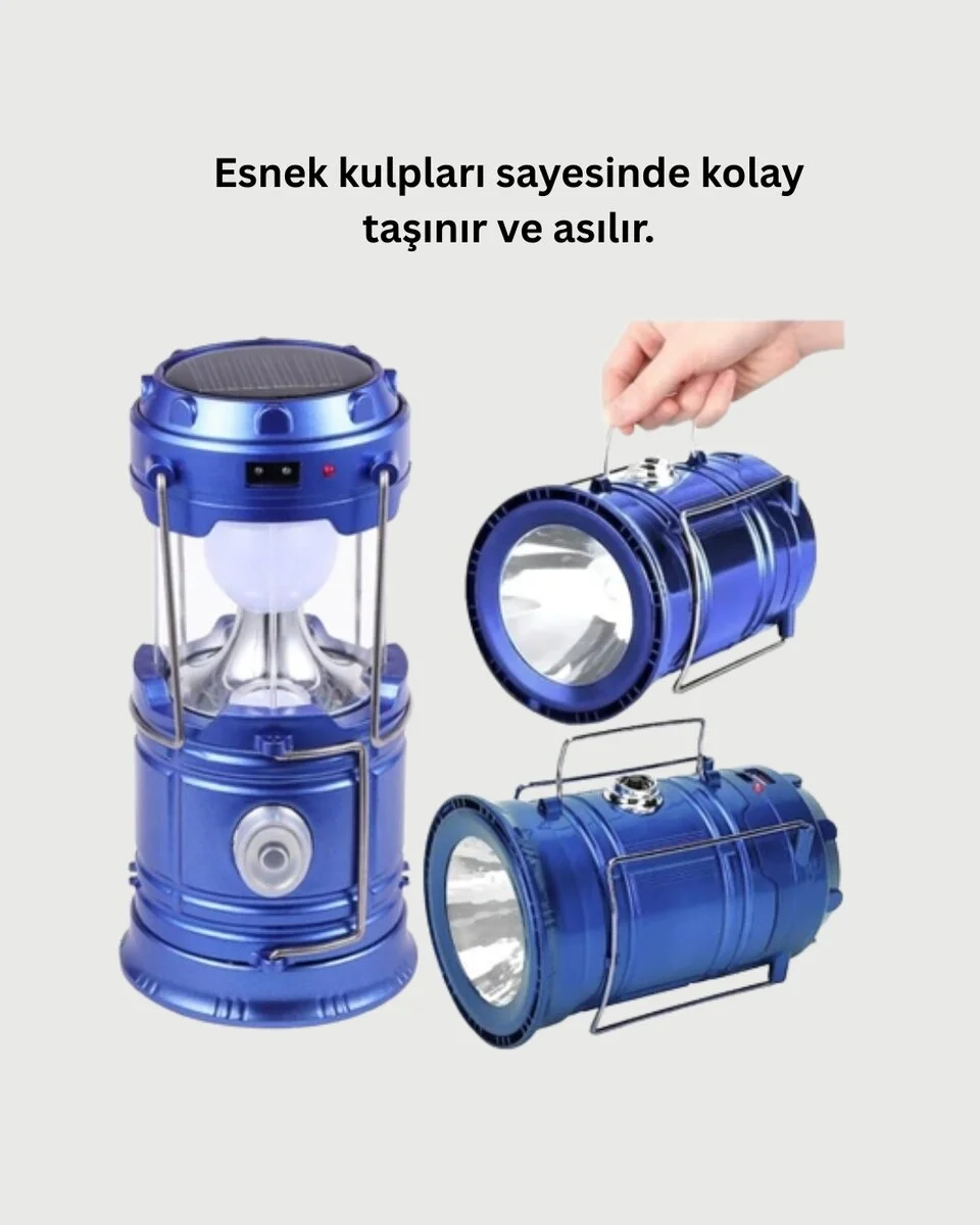 USB Şarjlı Çok Fonksiyonlu Kamp Feneri – Taşınabilir ve Dayanıklı