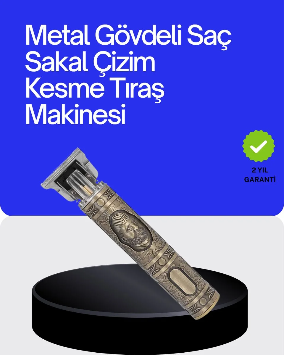 Kompakt Tasarımlı Güçlü Motorlu Saç sakal Kesme Makinesi ve 4 Kılavuz Tarak