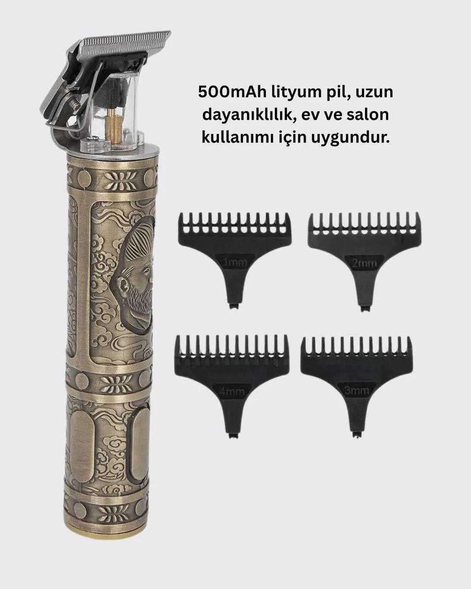 Dayanıklı Çelik Kafa ve Güçlü Motorlu Saç Sakal Makinesi