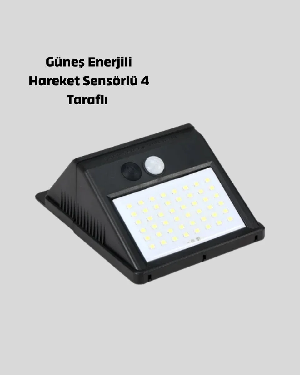 Güneş Enerjili Sensörlü Dış Mekan Duvar Lambası – 3 Modlu 2200mAh Pil 120° Algılama
