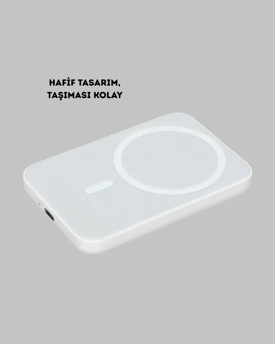 5000mAh Manyetik Powerbank – iPhone Serisi İçin Taşınabilir Kablosuz Şarj Cihazı