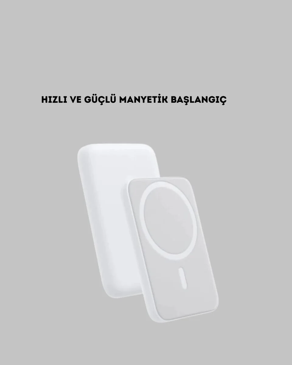 Manyetik Kablosuz Powerbank – iPhone 12/13/14/15 Uyumlu Hızlı Şarjlı Ultra Hafif