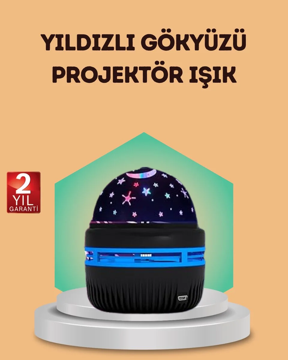 USB Galaxy Projektör Lamba – Romantik Atmosfer Çocuk Odası Parti ve Düğün Işığı
