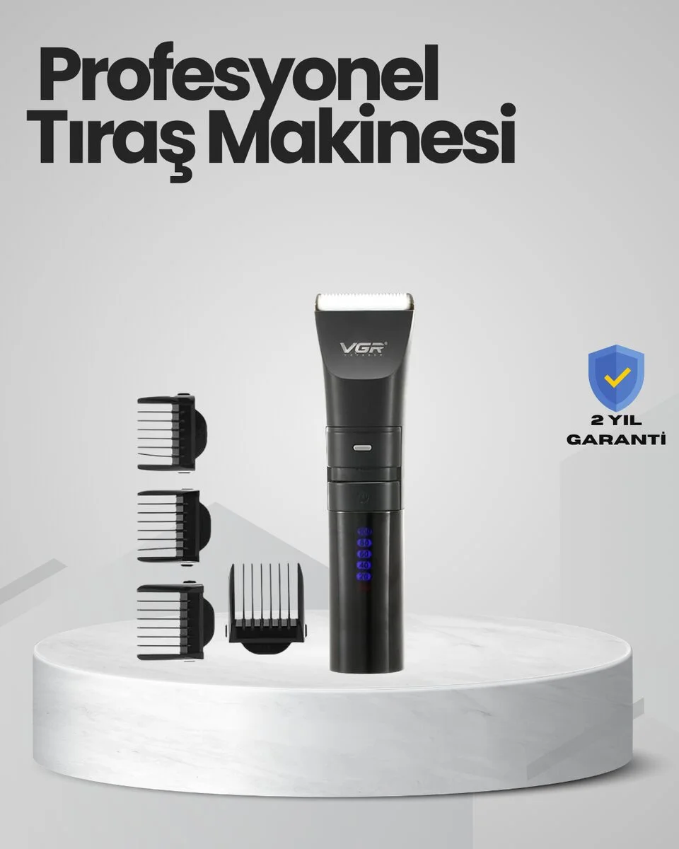 Şarjlı Tıraş Makinesi –Dijital Ekranlı Hızlı Şarjlı Profesyonel Kesim Seti