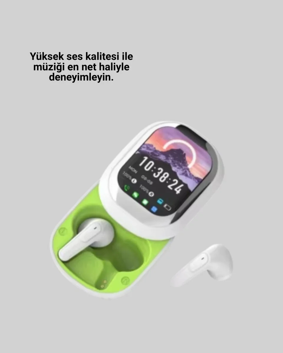 Kayar Kapak Tasarımlı Dokunmatik Ekranlı Kablosuz Bluetooth Kulaklık
