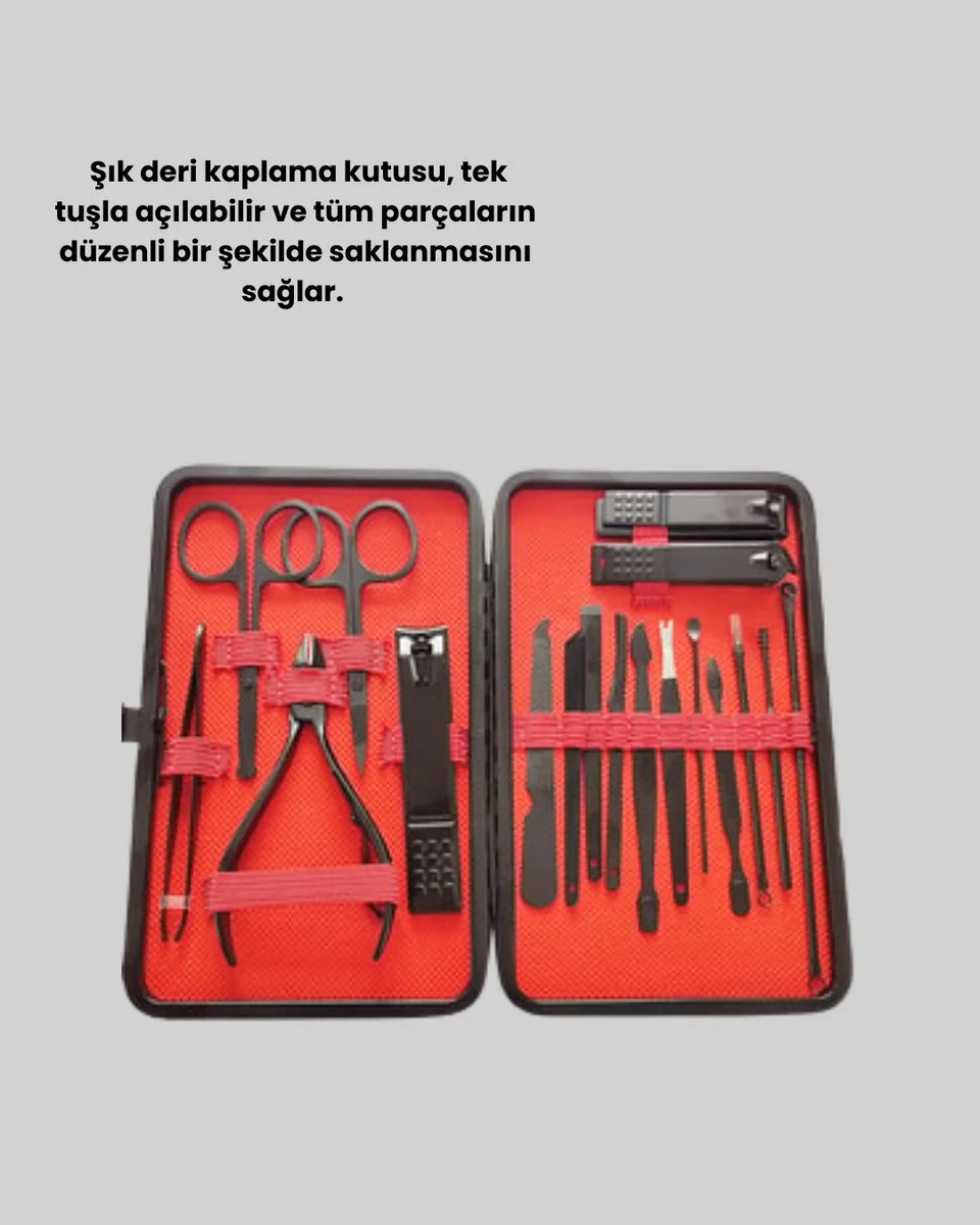 Profesyonel Paslanmaz Çelik Manikür & Pedikür Seti