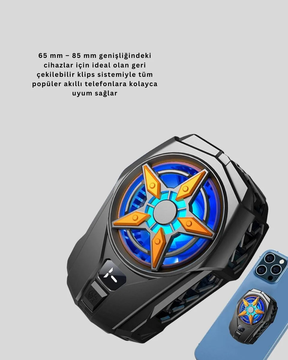 Oyunlar İçin Güçlü Telefon Soğutucu Fan Dijital Ekranlı
