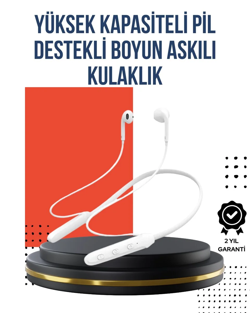 Uzun Süre Dayanıklı Manyetik Başlıklı Bluetooth Kulaklık