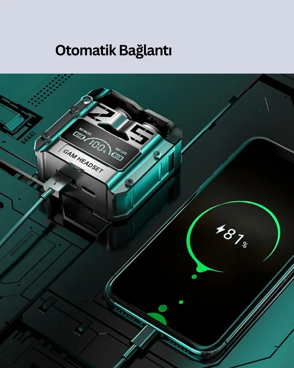 Yüksek Ses Kaliteli Kablosuz Bluetooth Kulaklık Suya Dayanıklı