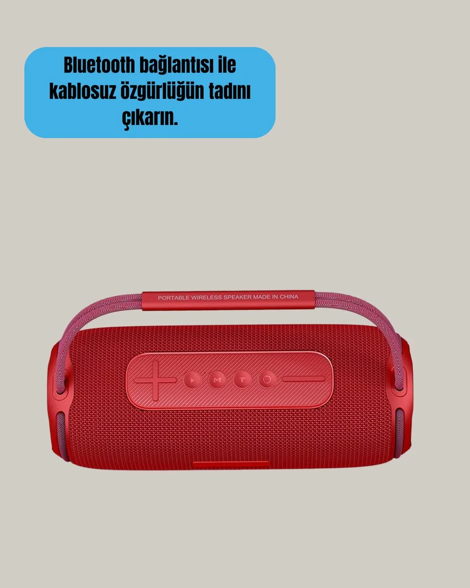 RGB LED Işıklı 20W Taşınabilir Bluetooth Hoparlör IPX6 Suya Dayanıklı