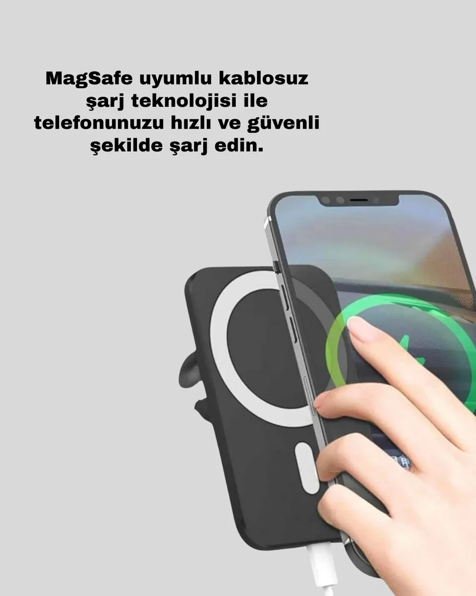 Akıllı Koruma Sistemli MagSafe Araç Tutucu iPhone 12/13/14 Uyumlu