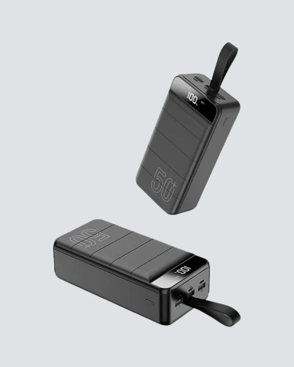 Tüm Cihazlarla Uyumlu 50.000 mAh Powerbank – Yüksek Kapasiteli LED Gösterge ve Akıllı Koruma Fonksiyonlu