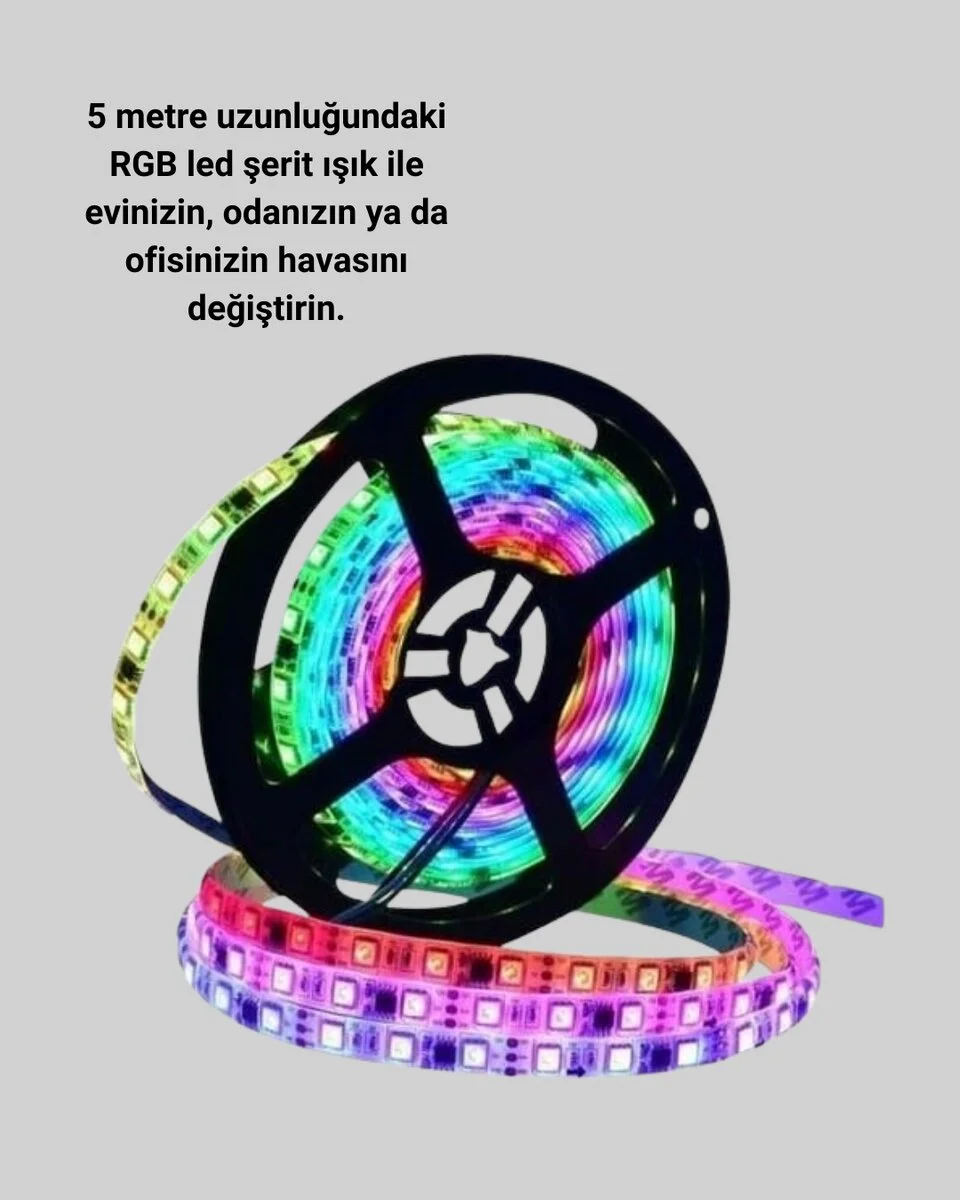 Kumandalı 5 Metre Şerit LED Dekoratif Aydınlatma