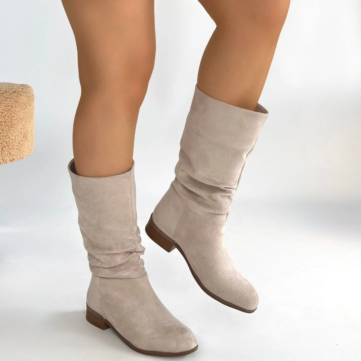 Plod Bej Süet Çizme