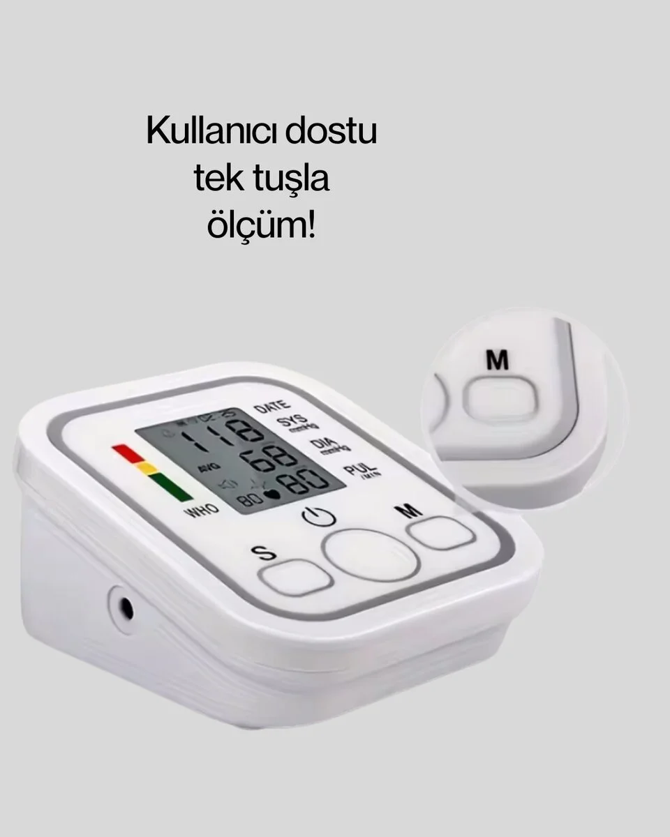 Kol Tipi LCD Ekranlı Elektronik Tansiyon Monitörü