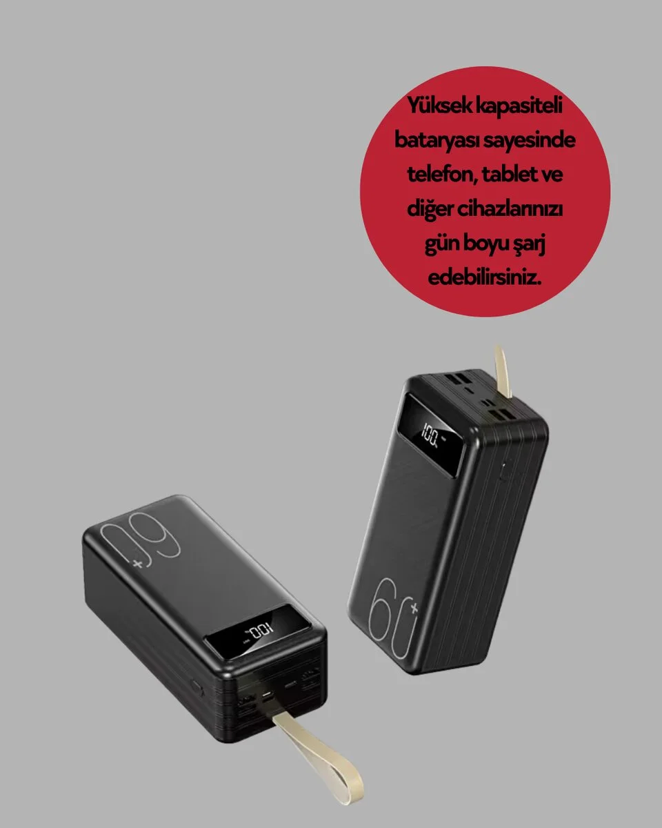 4 Çıkışlı Hızlı Şarj Destekli Powerbank