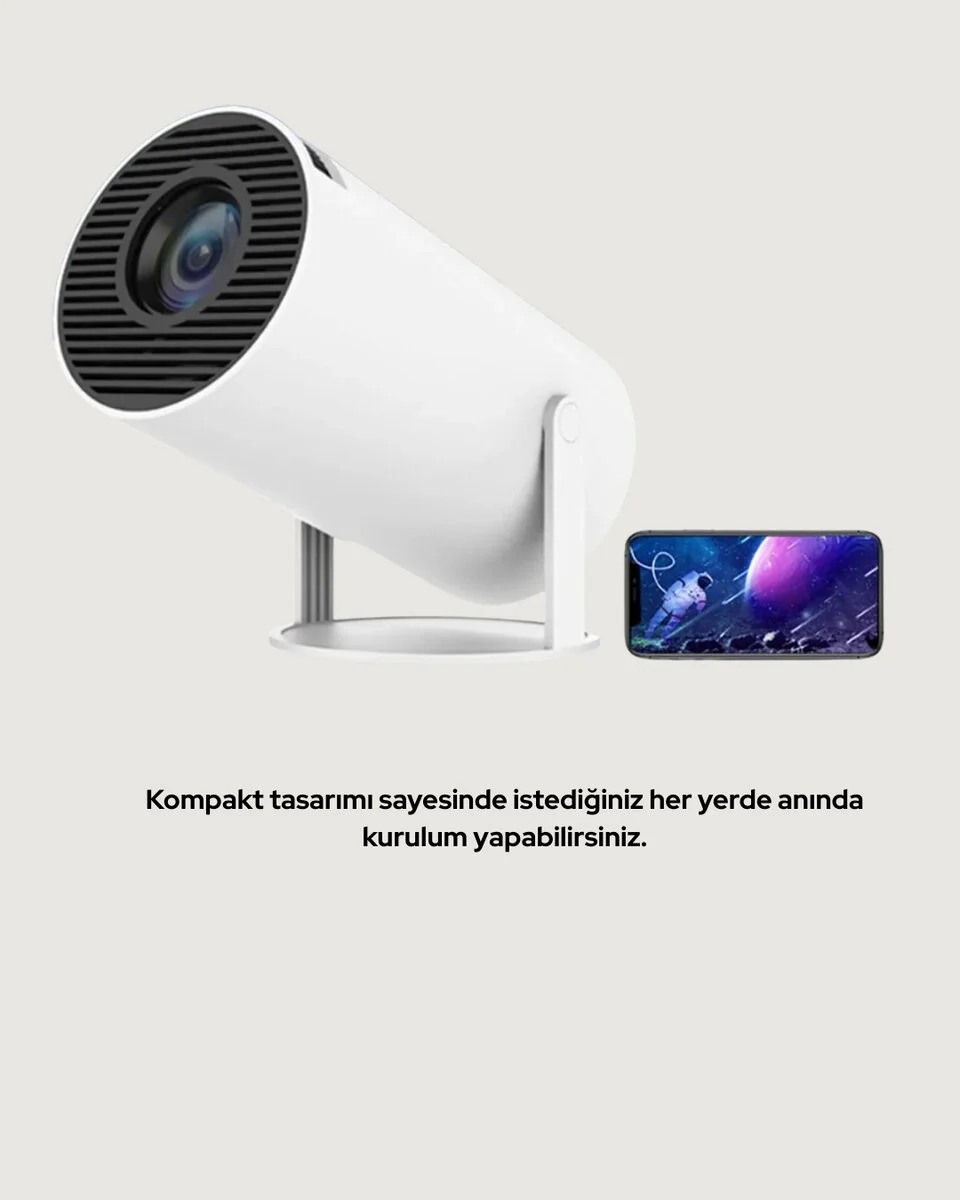 Kablosuz ve Kablolu Bağlantı Seçenekli Ev Tipi Projeksiyon