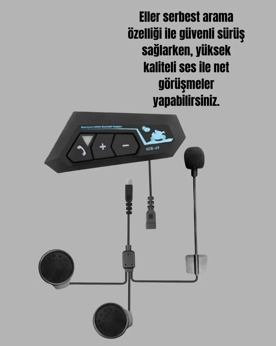 BT22 Motosiklet Kask İçi Bluetooth Kulaklık İnterkom Destekli