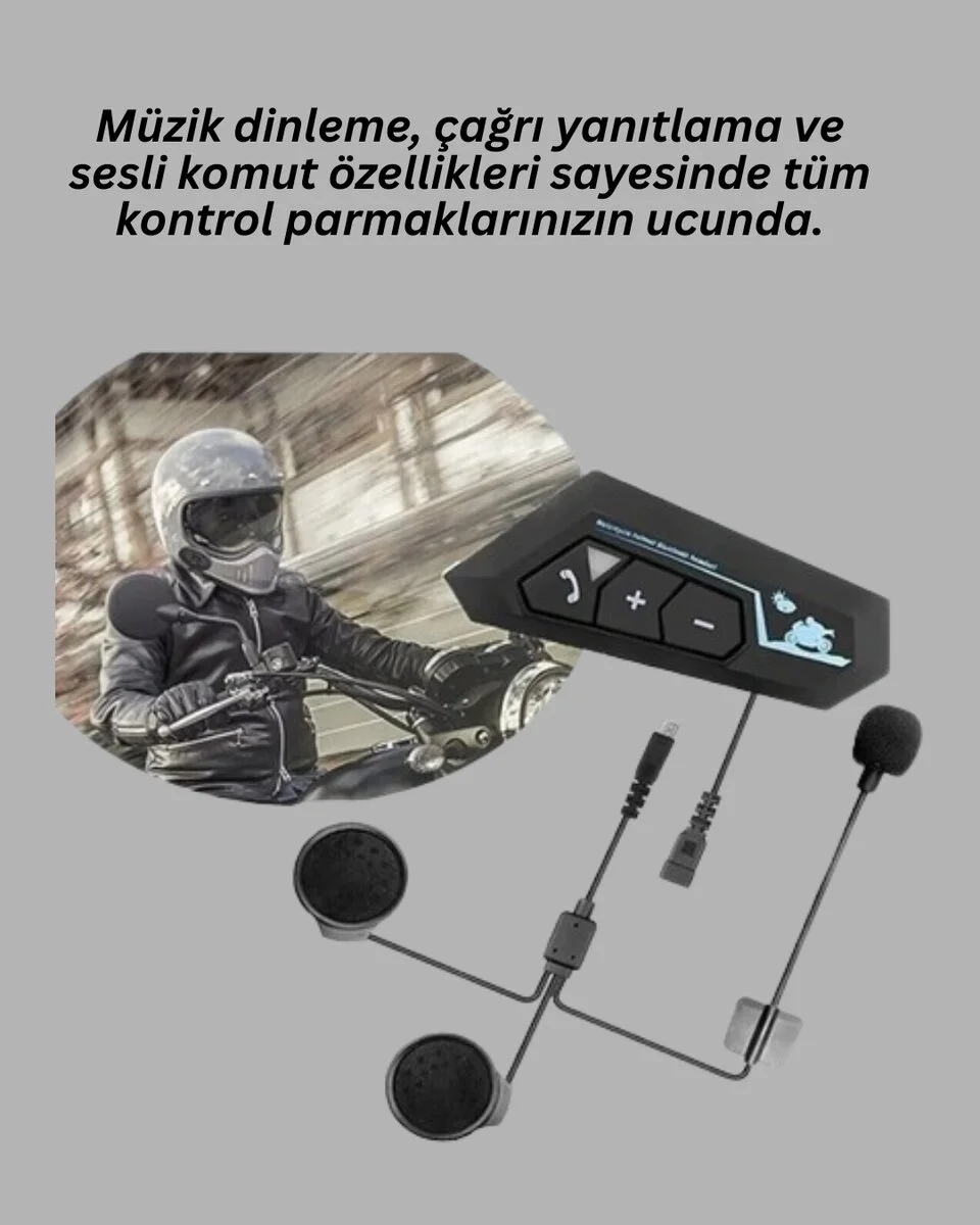 BT22 Motosiklet Kask İçi Bluetooth Kulaklık İnterkom Destekli