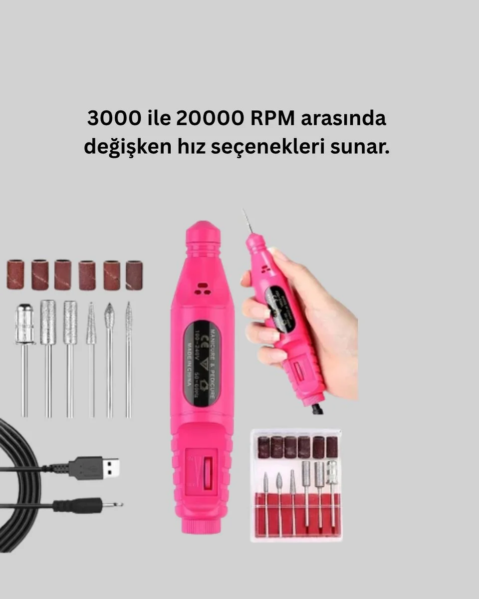 6 Uçlu Elektrikli Manikür Pedikür Seti