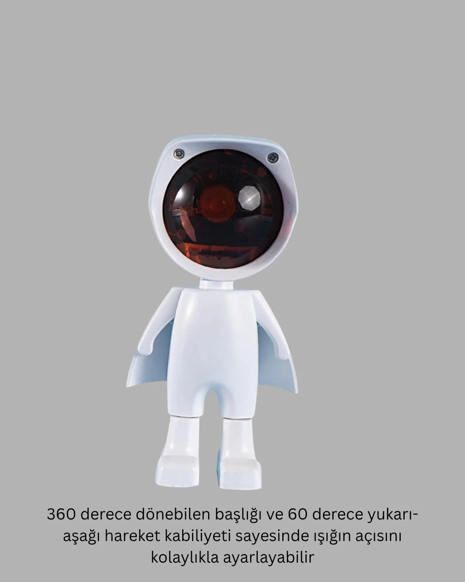 360° Ayarlanabilir Başlıklı Astronot Gece Lambası