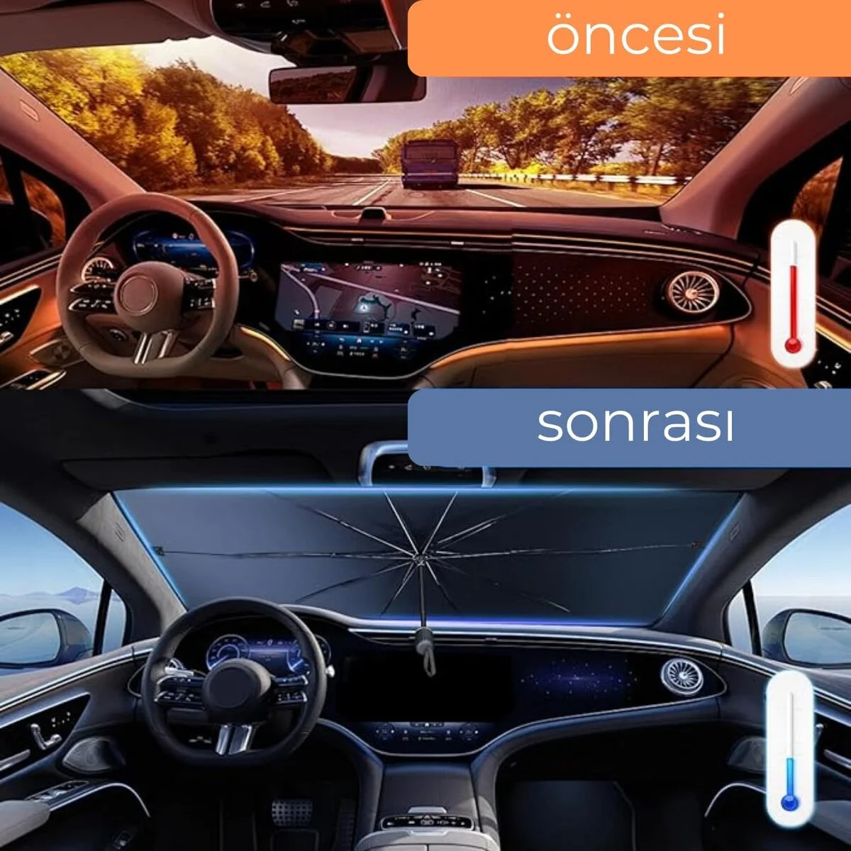Renault Symbol Dacia Sandero Opel Corsa Ford Ka Peugeot 208 Uyumlu Oto Şemsiye