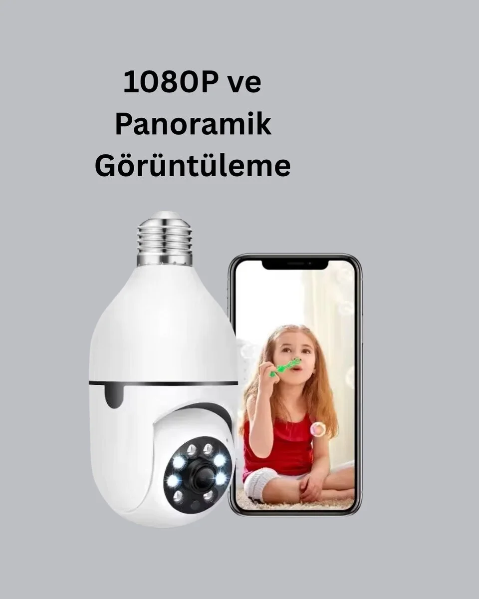 1080P Gece Görüşlü Ampul Güvenlik Kamerası – Kablolu ve Kablosuz Seçenekli