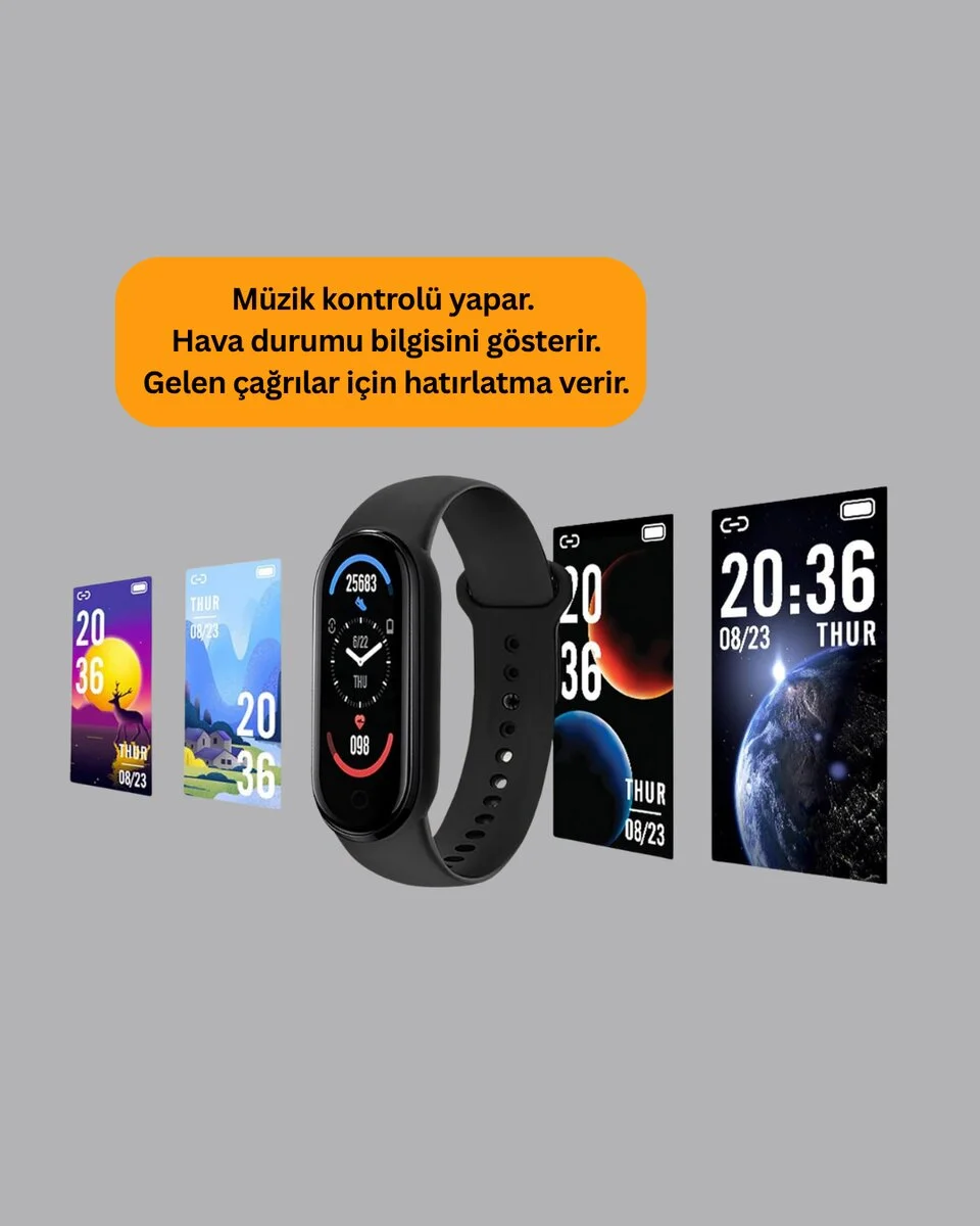 Bluetooth 5.0 Akıllı Bileklik – Kalp Uyku ve Aktivite Takibi