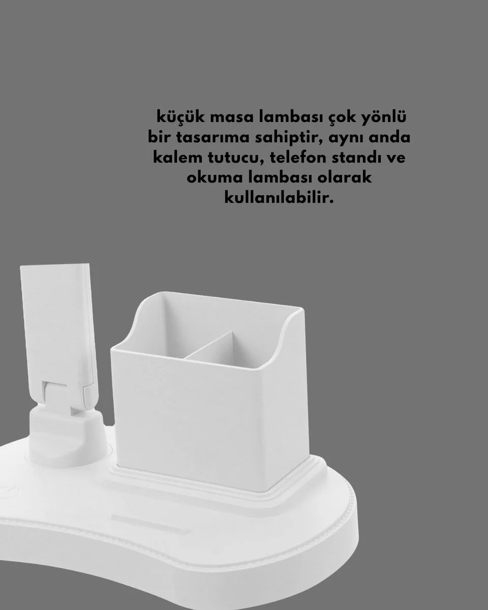 3’ü 1 Arada Çok Amaçlı Masa Lambası | Göz Yormayan Işık Organizer Tasarım