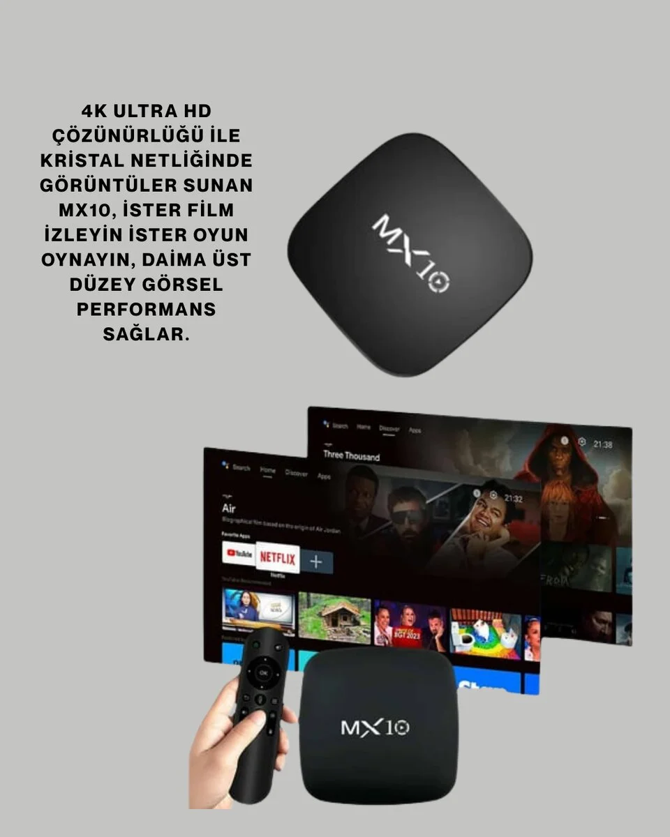 4K UHD Android Medya Oynatıcı 8 GB Hafıza 2 GB RAM Wi-Fi Destekli