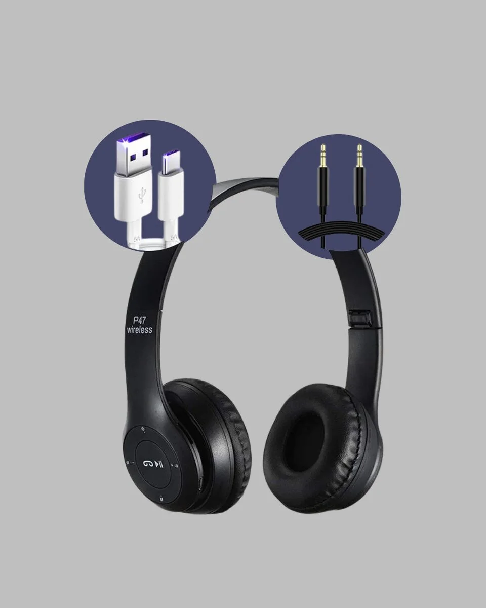 Bluetooth 5.0 Kablosuz Kulak Üstü Kulaklık | Stereo Ses ve Katlanabilir Tasarım