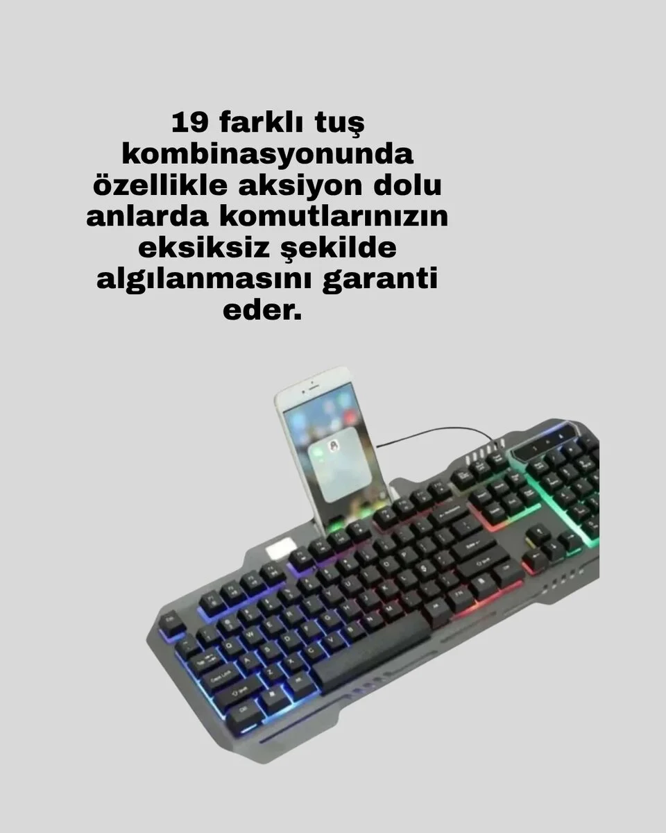RGB Aydınlatmalı Oyuncu Klavye Mouse – Mekanik Hissiyat Maksimum Kontrol