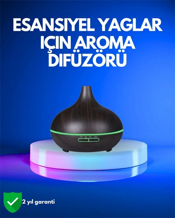 550 ml Kapasiteli Ultrasonik Difüzör – Yağsız Nemlendirici Kullanımıyla Uyumlu