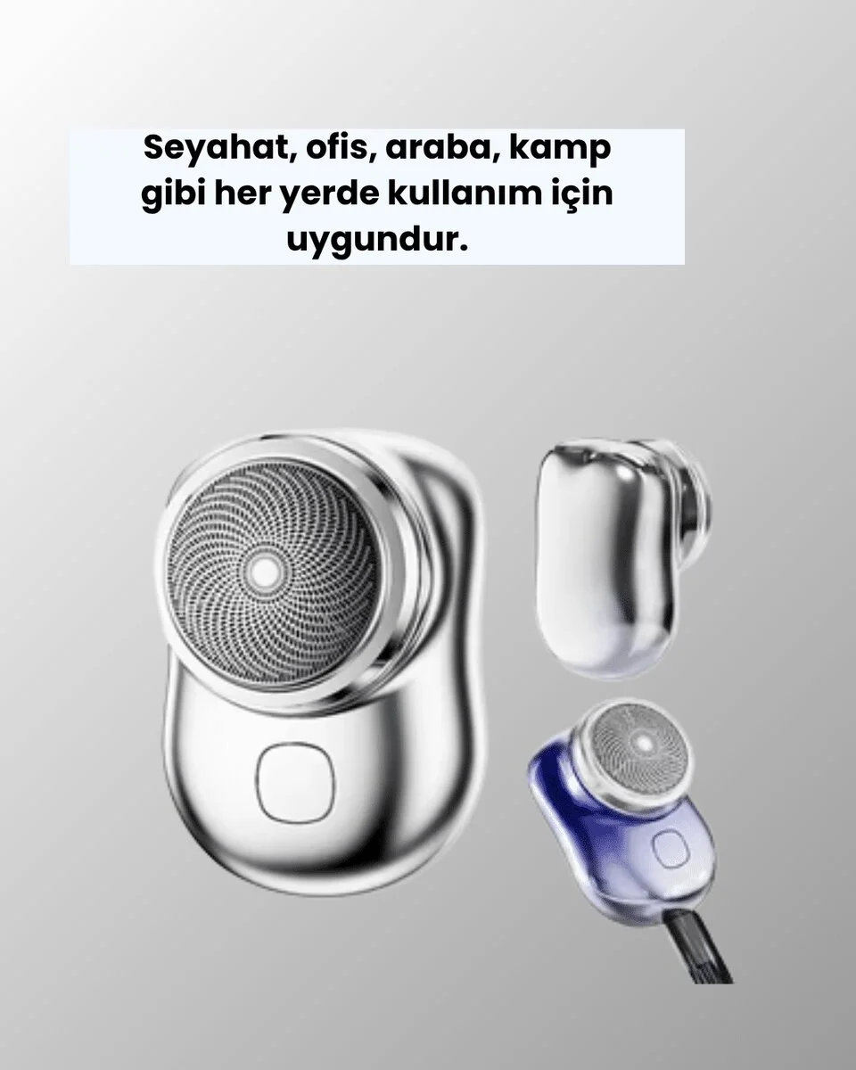 Taşınabilir cep boyunda şarjlı elektrikli tıraş makinesi