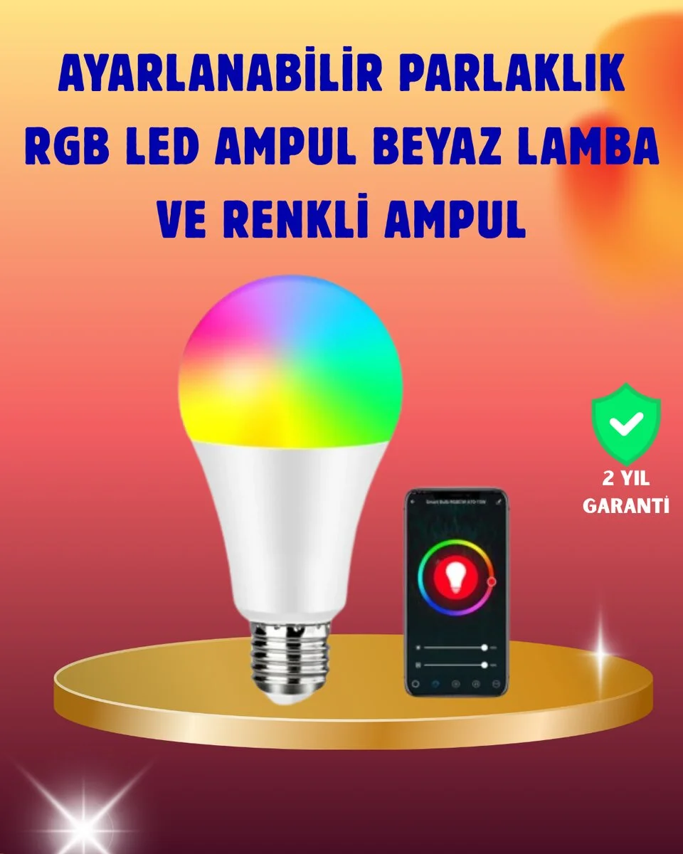 Enerji Verimli Akıllı LED Ampul Uzaktan Kontrol Özellikli