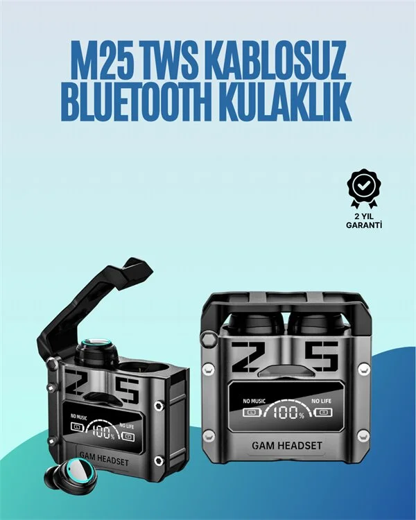 Powerbank Özellikli Kablosuz Kulaklık | Otomatik Bağlantı | Şarj Kutusu Dahil