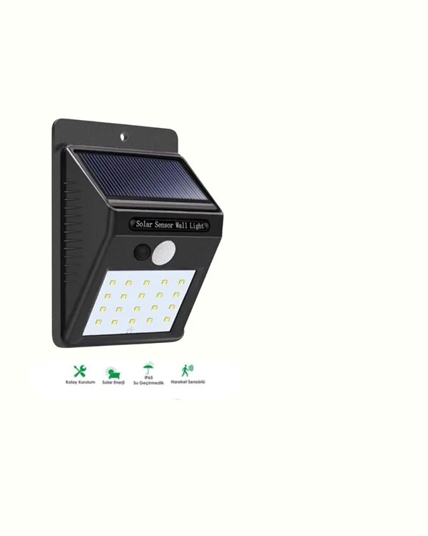 Güneş Enerjili Akıllı Duvar Lambası | PIR Sensörlü Otomatik Aydınlatma Dış Mekan İçin