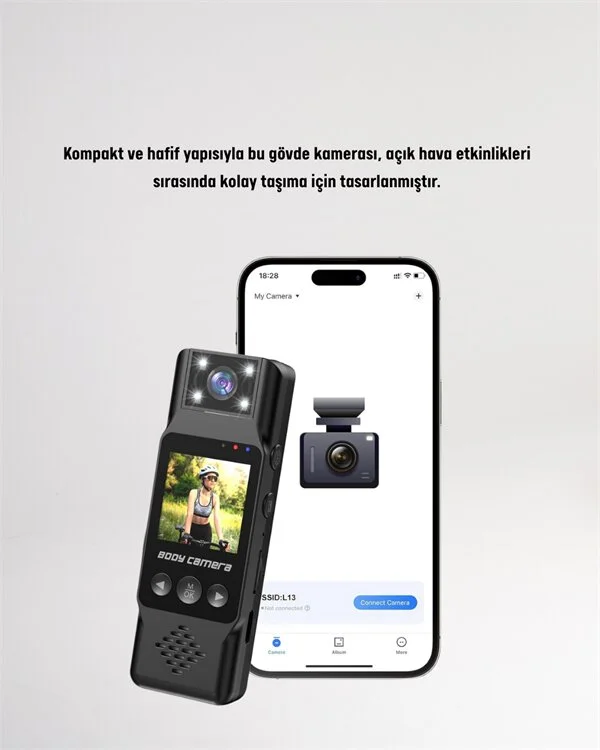 WiFi ile Uzaktan Erişimli Mini Kamera – 1200mAh Batarya 1080P Video Çekimi