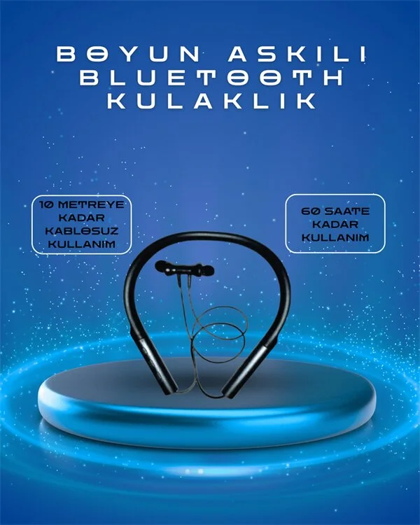 Polygold PG-100 Type-C Şarjlı Bluetooth Kulaklık – Boyun Askılı Uzun Pil Ömürlü Mikrofonlu